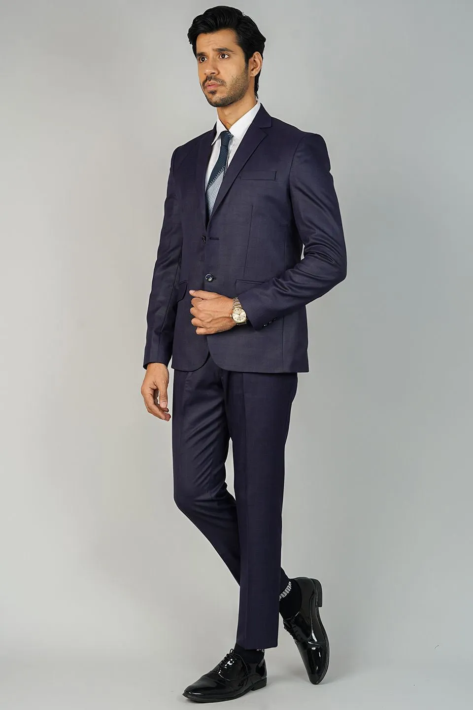 Poly Viscose Purple Two Piece Suit