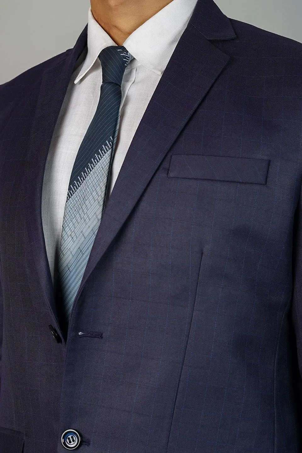 Poly Viscose Purple Two Piece Suit