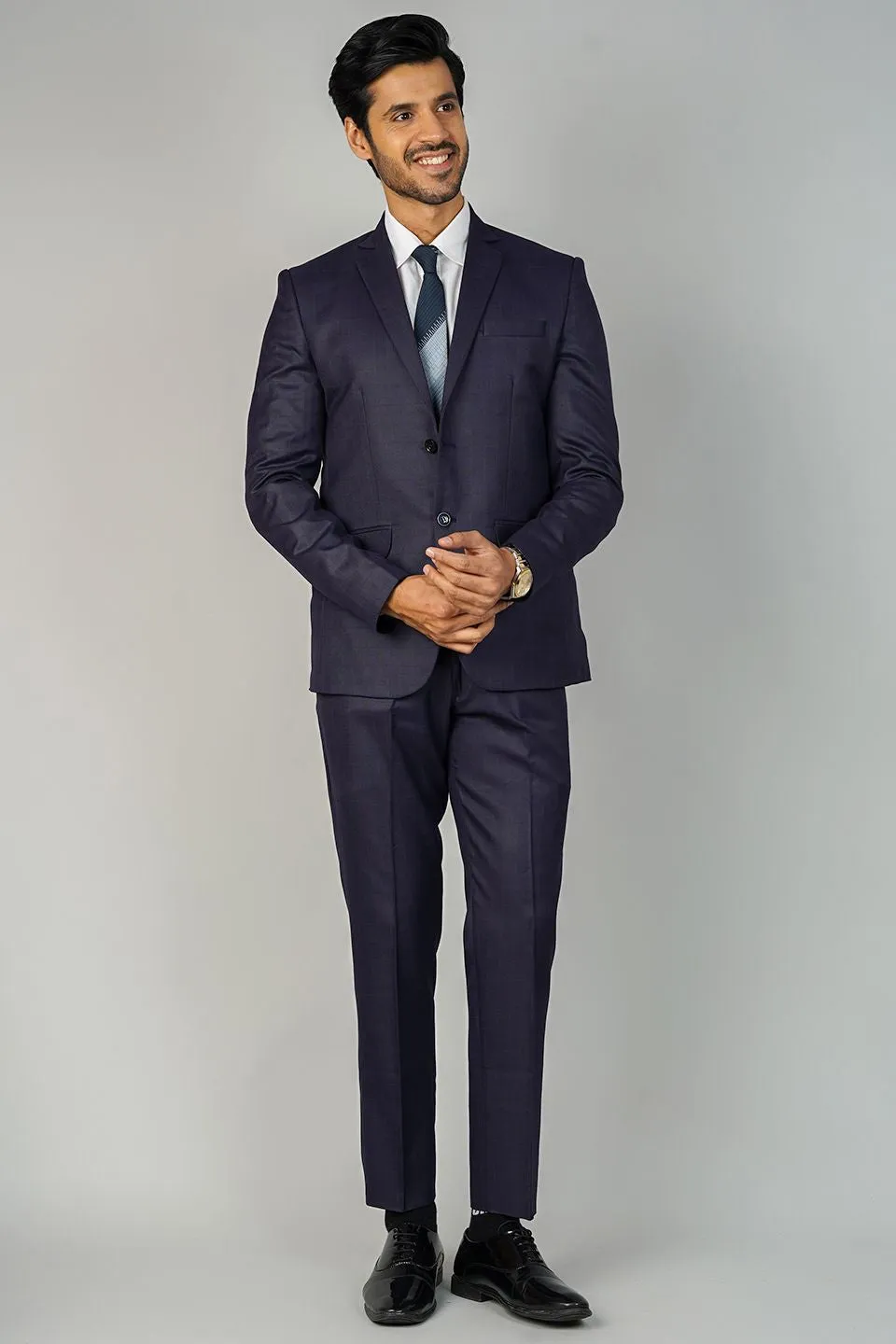 Poly Viscose Purple Two Piece Suit