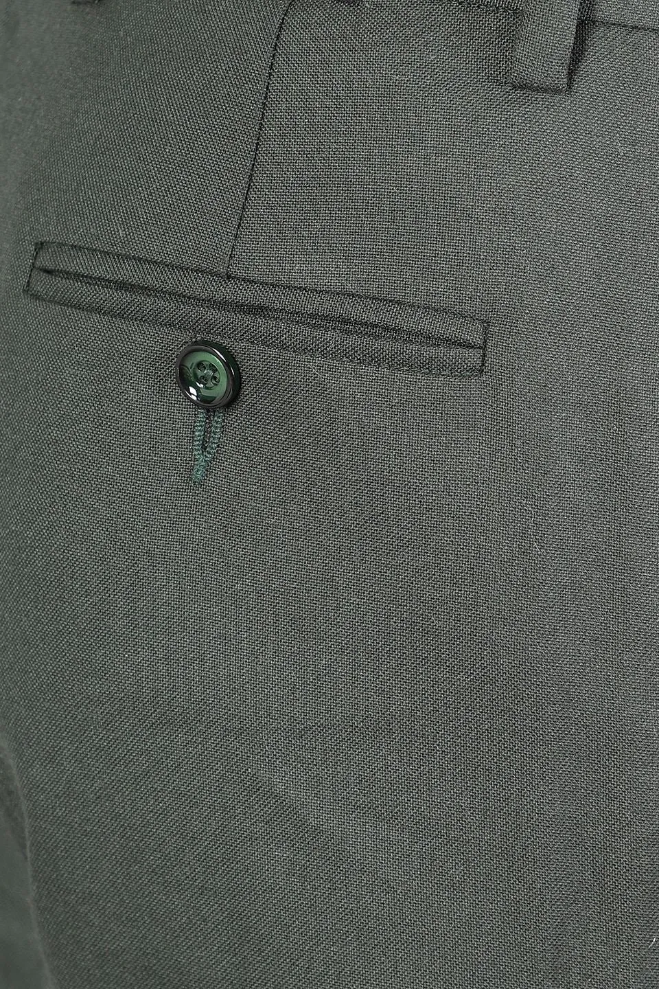 Polyester Cotton Plain Green Two Piece Suit