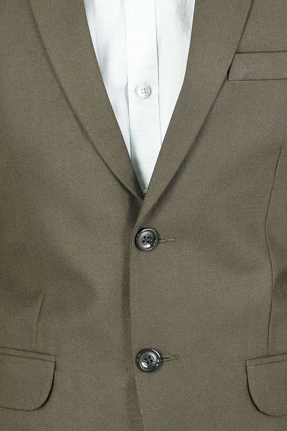 Polyester Cotton Plain Green Two Piece Suit