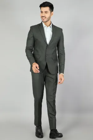 Polyester Cotton Plain Green Two Piece Suit