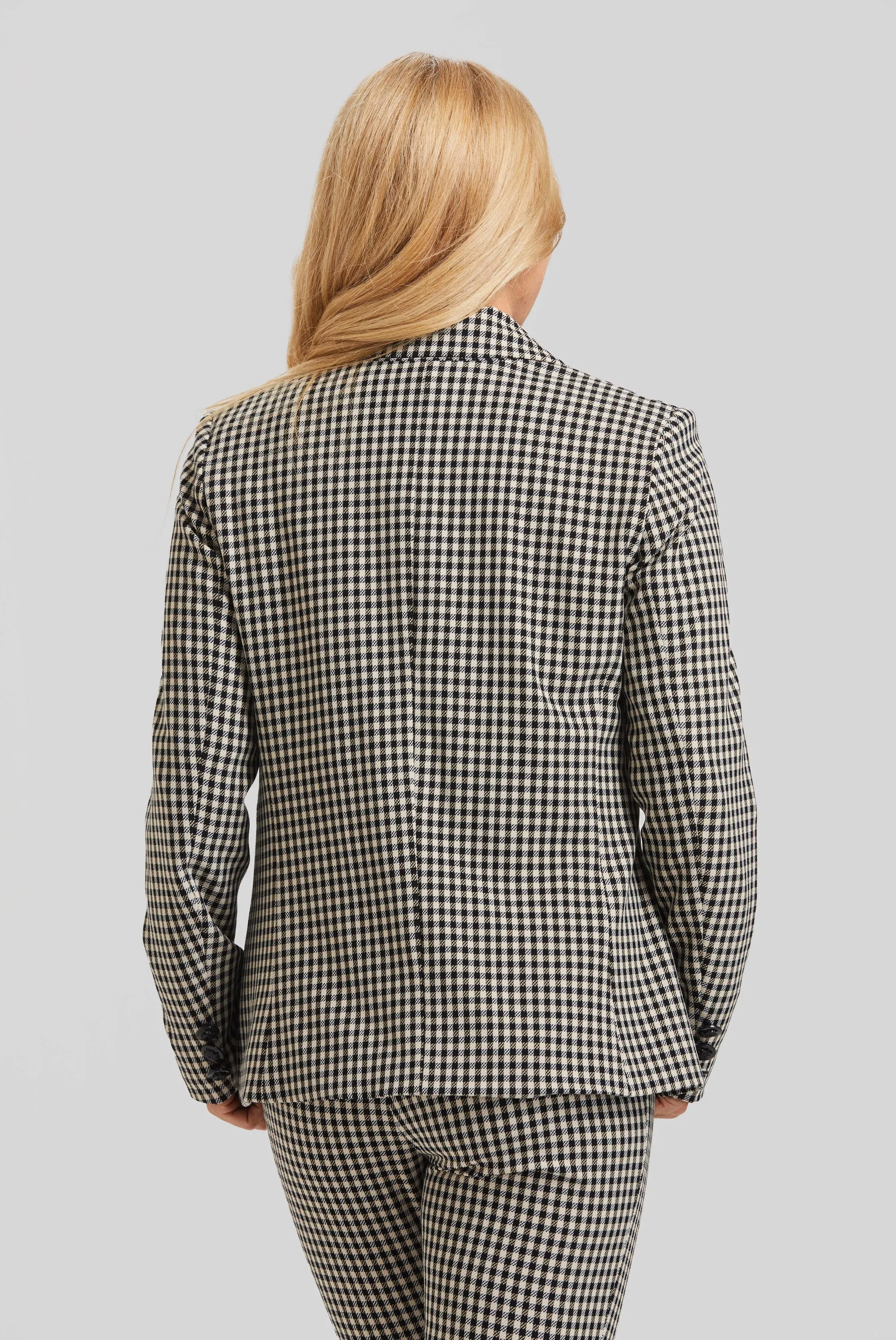 Prague Check Steely 1 Button Jacket- Final Sale