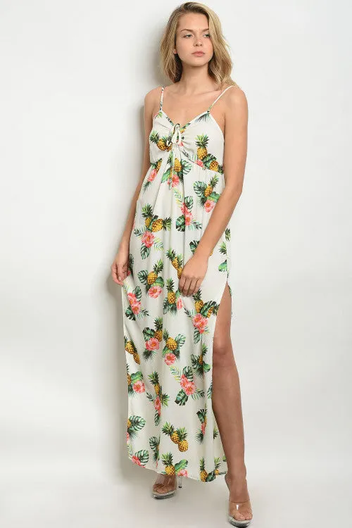 PRE-ORDER || Pineapple Print Maxi Dress