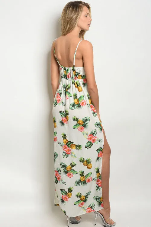 PRE-ORDER || Pineapple Print Maxi Dress