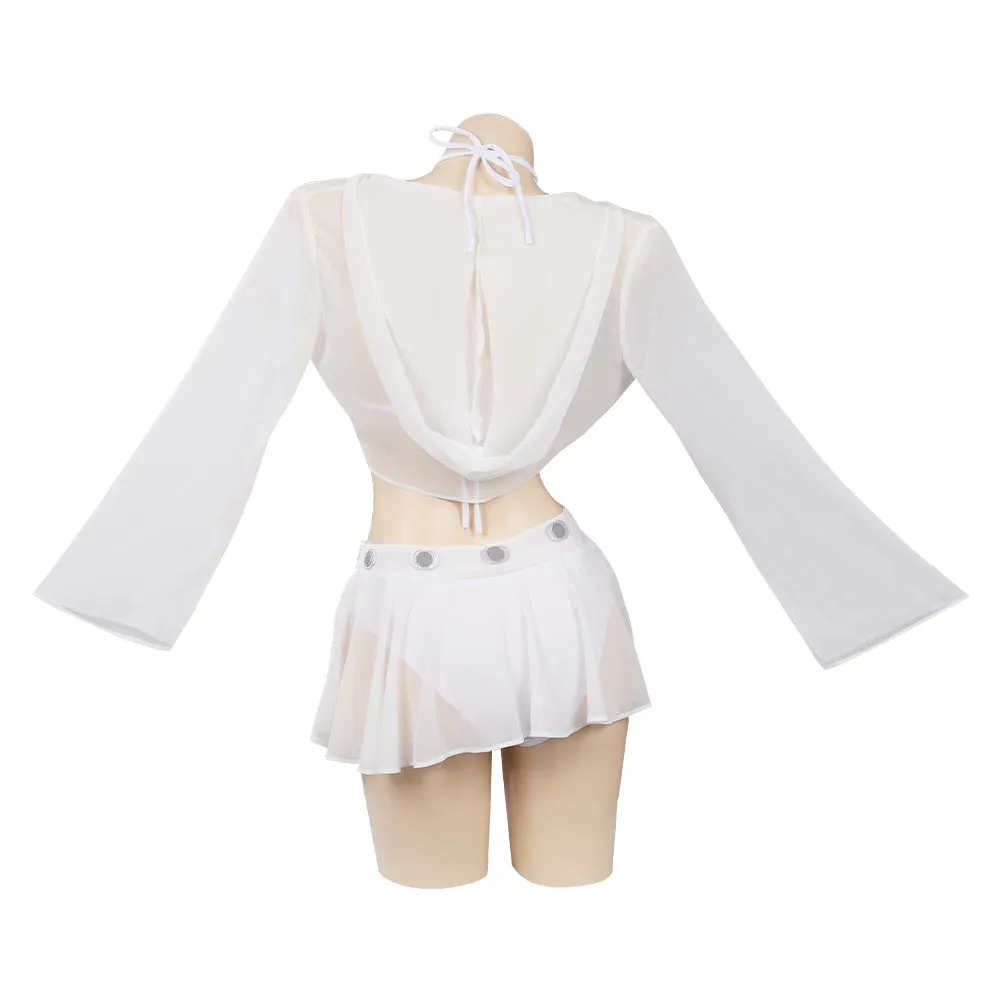 Princess Leia Cosplay Costume Swimsuit Skirt Cloak Outfits Halloween Carnival Suit