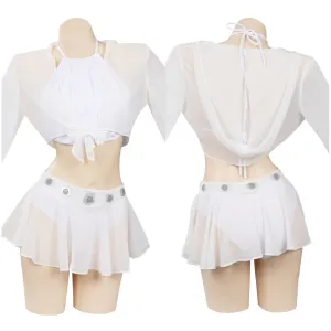 Princess Leia Cosplay Costume Swimsuit Skirt Cloak Outfits Halloween Carnival Suit