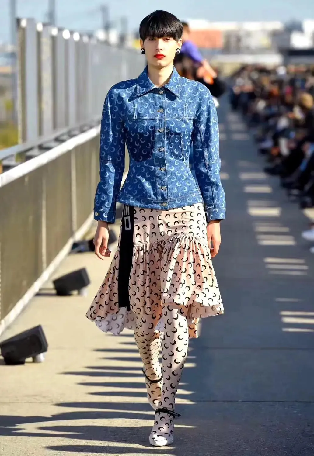Print Cotton Denim Jacket/Pants