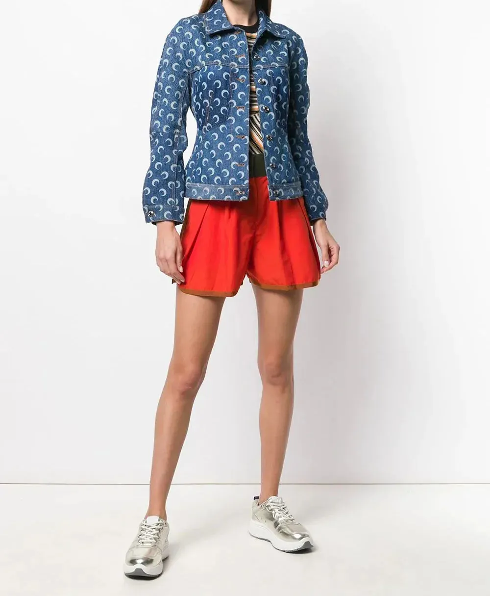 Print Cotton Denim Jacket/Pants