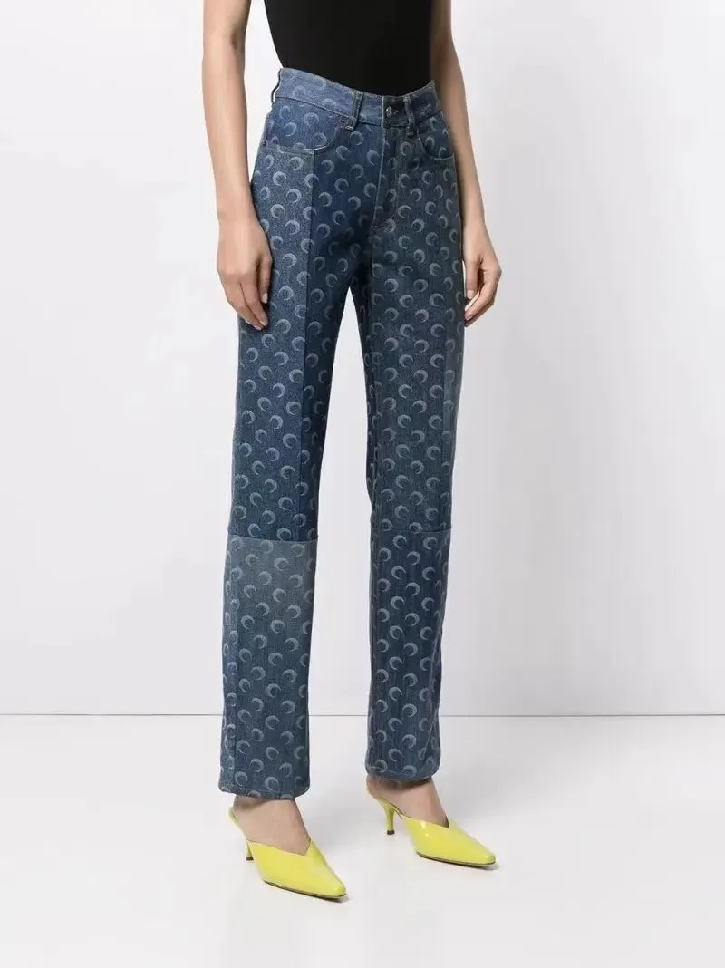 Print Cotton Denim Jacket/Pants