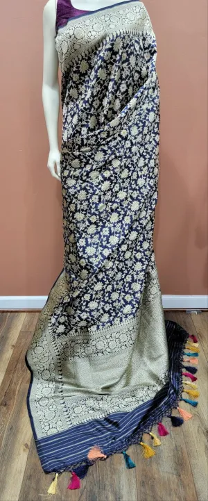 Pure Banaras Silk Katan Minakari Kadawa Jangla Saree