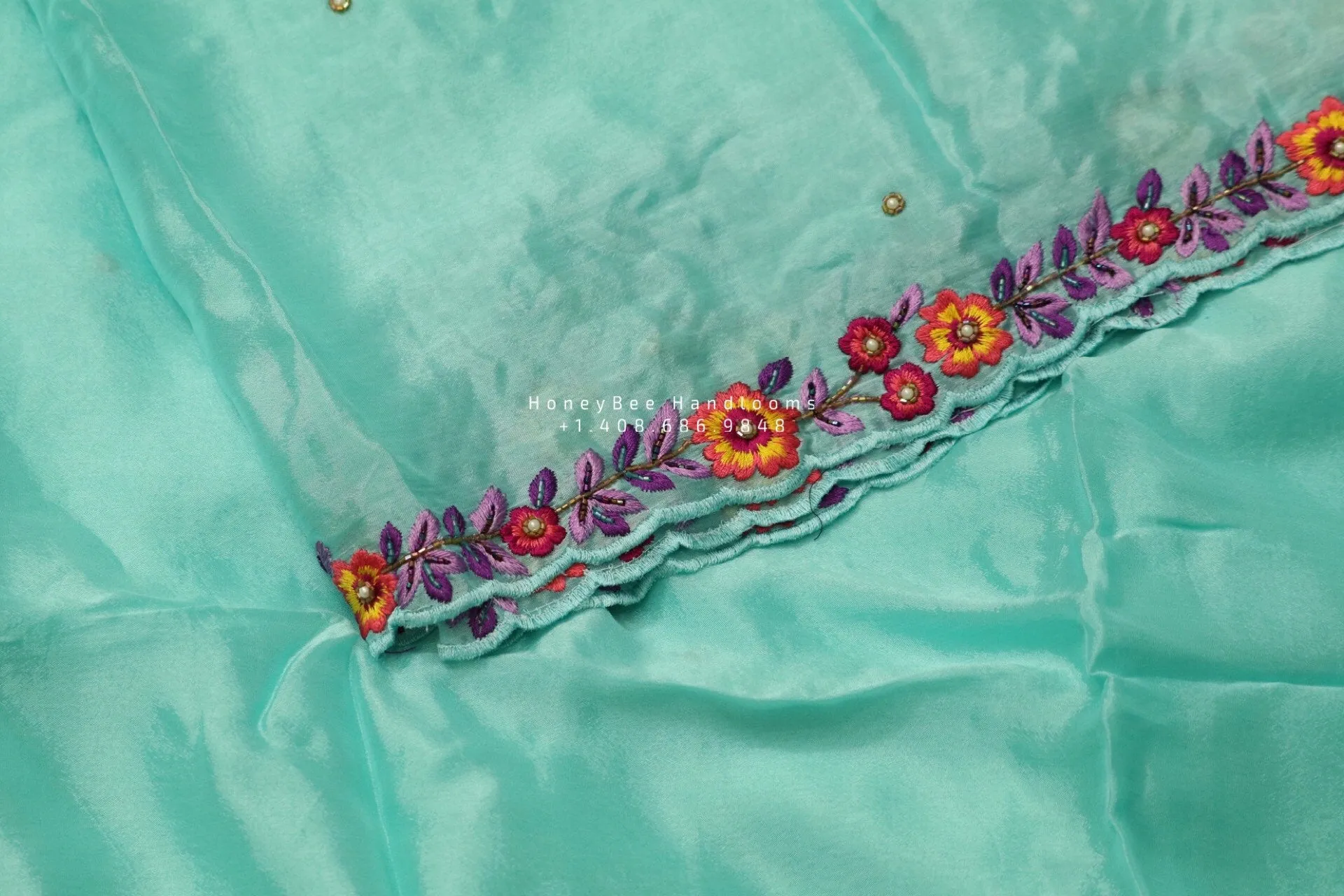 Pure Georgette saree with blouse,zardhosi work,fancy saree,tie dye saree,two color saree,flowy saree,lyte weight saree,cocktail saree