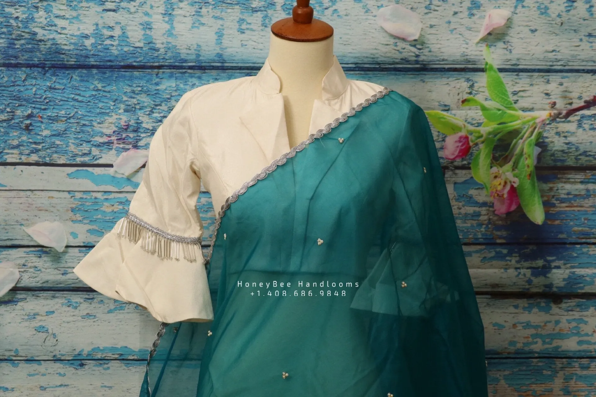 Pure Georgette saree with blouse,zardhosi work,fancy saree,tie dye saree,two color saree,flowy saree,lyte weight saree,cocktail saree