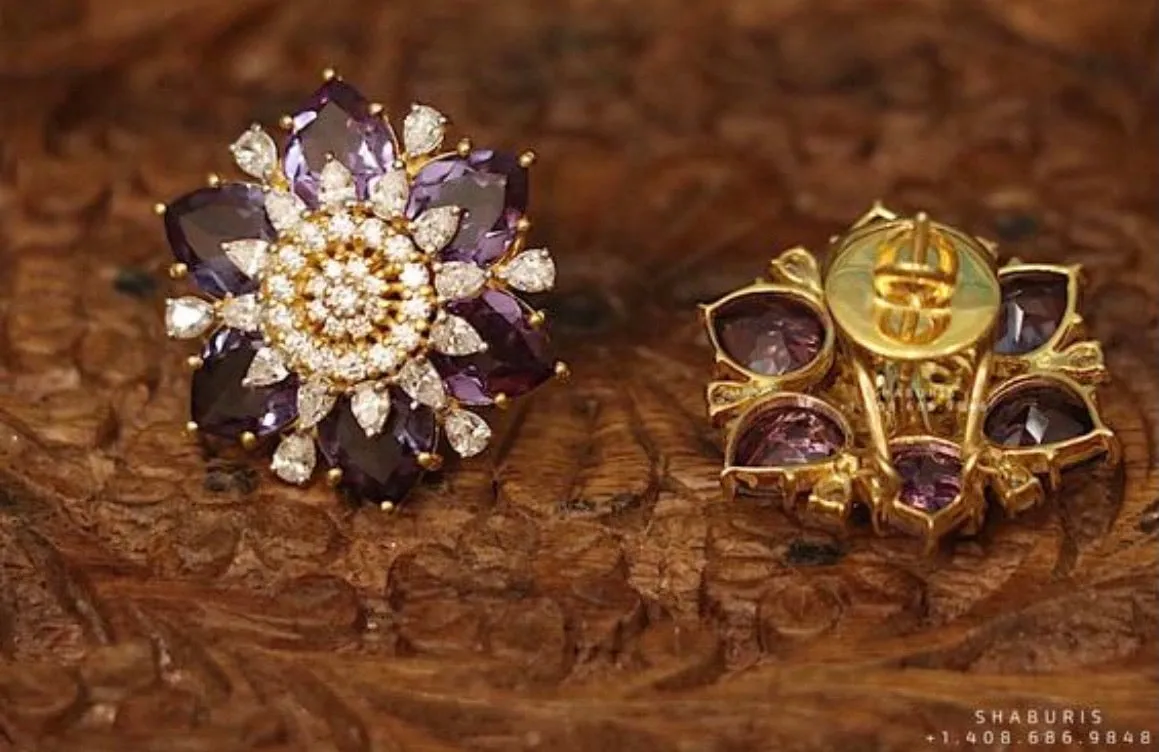 Pure Silver Jewellery Indian ,Big Studs,Big Indian Studs,Jhumkas,Indian Bridal,Indian Wedding Jewelry,pure Silver jewelry-NIHIRA-SHABURIS
