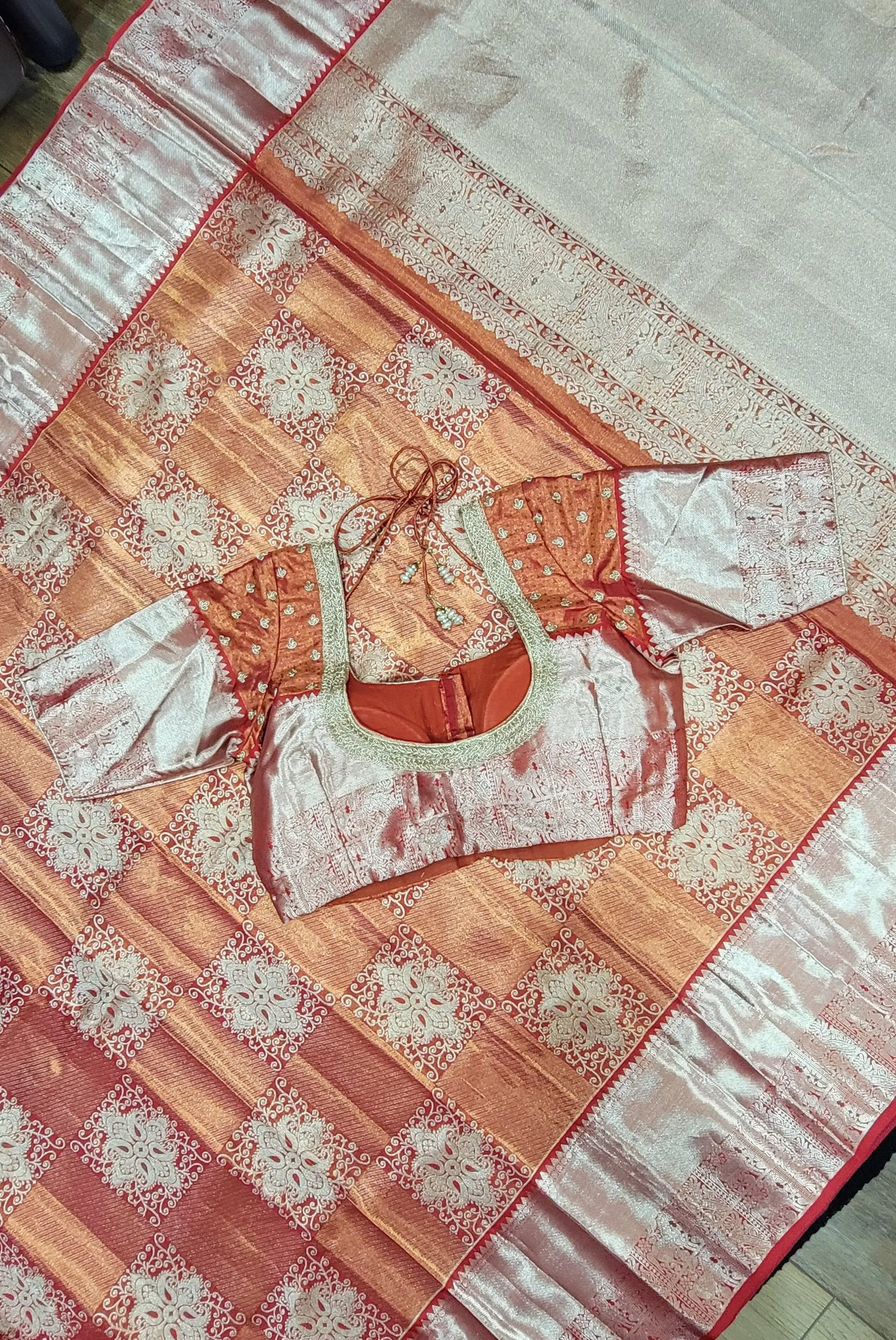 Pure Zari Kanchi Silk Saree w/ Blouse