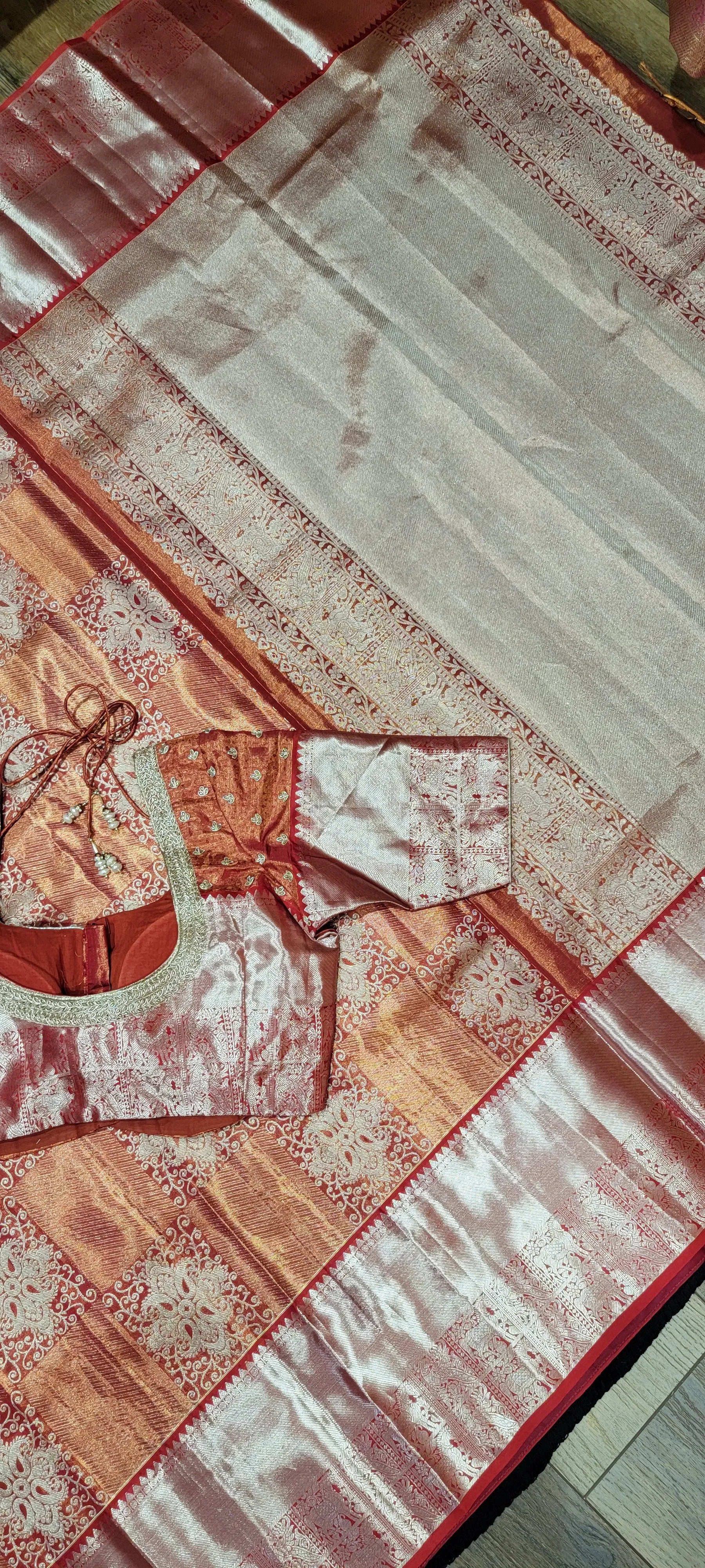 Pure Zari Kanchi Silk Saree w/ Blouse