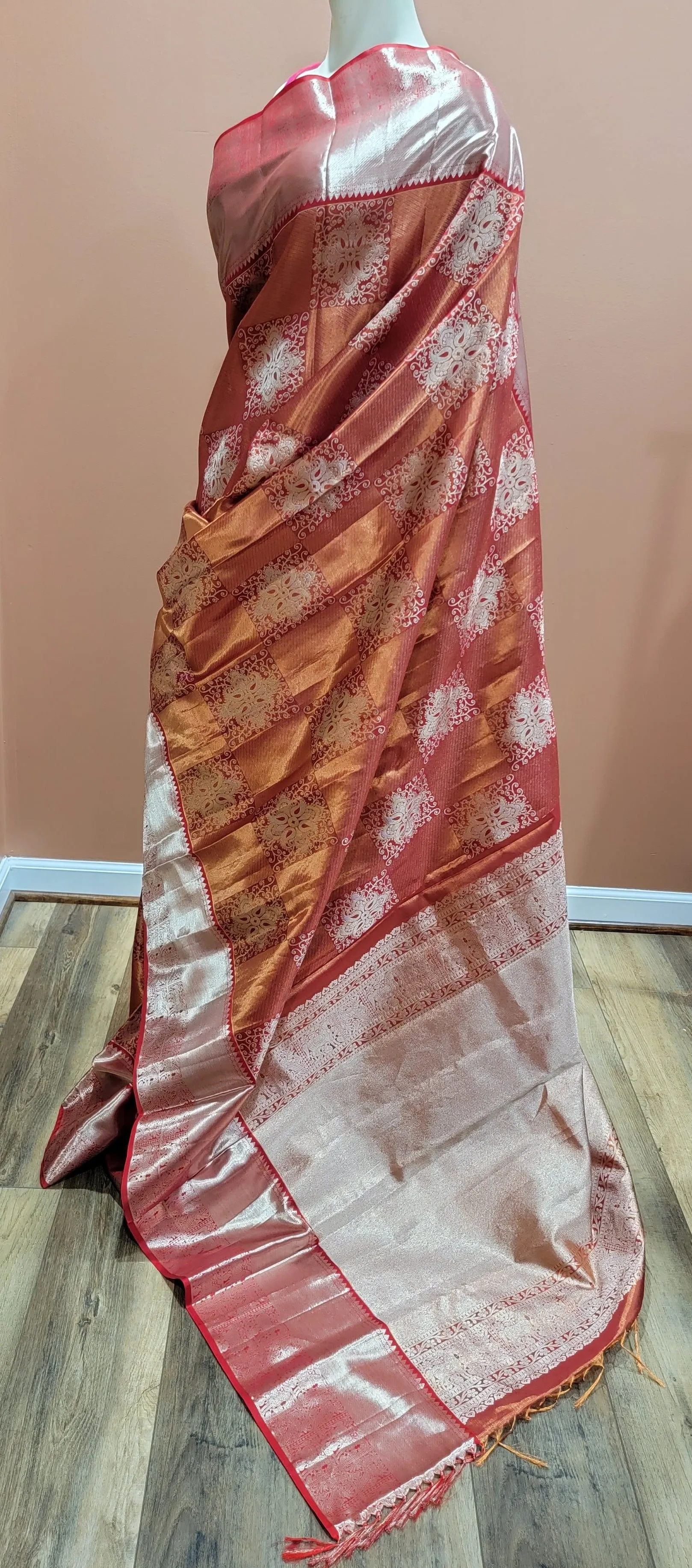 Pure Zari Kanchi Silk Saree w/ Blouse