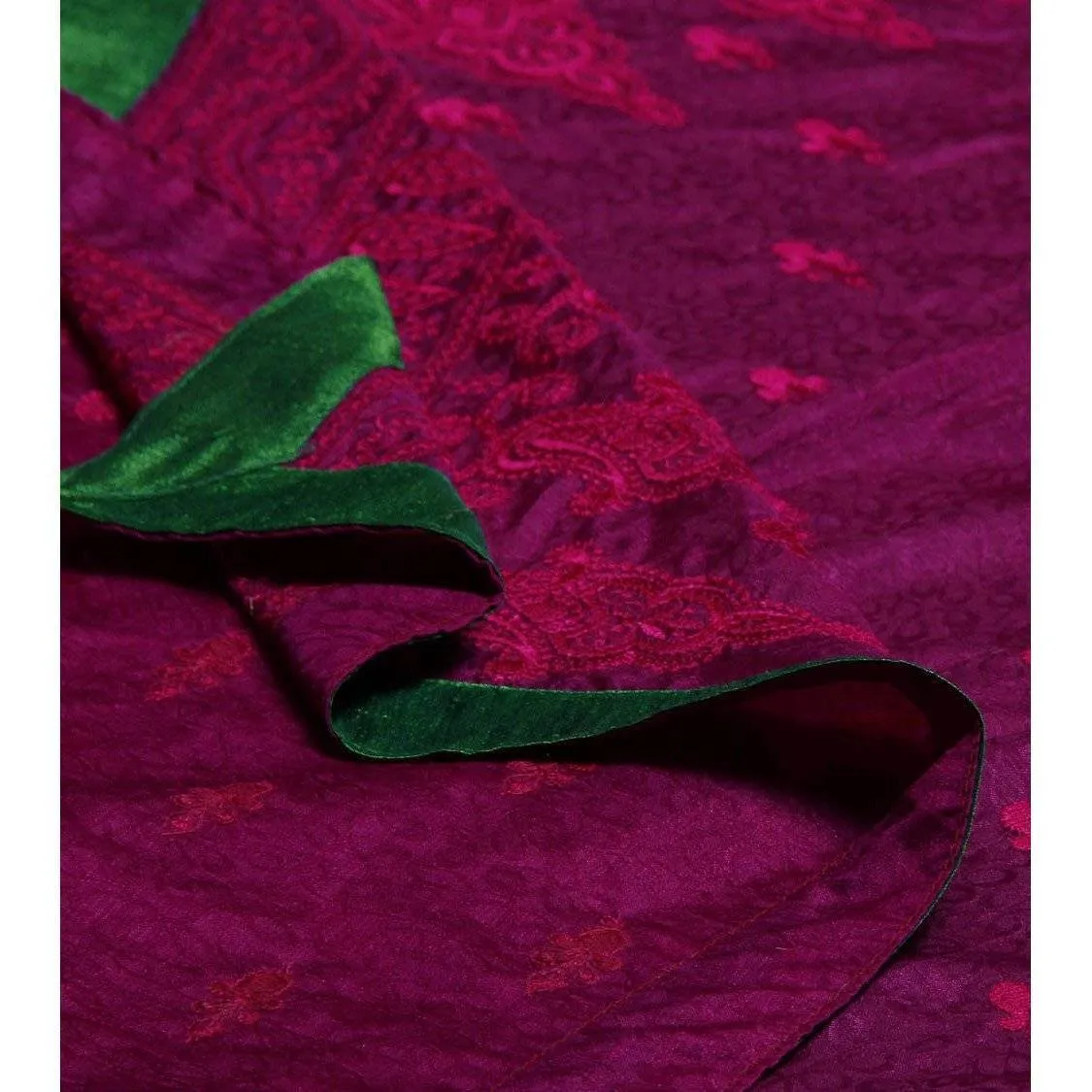 Purple Silk Saree with Embroidery