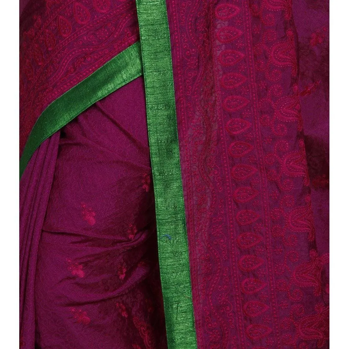 Purple Silk Saree with Embroidery