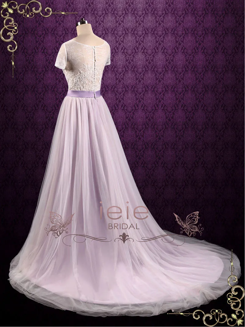 Purple Violet Lace Fairy Tale Wedding Wedding Dress HAYLEY