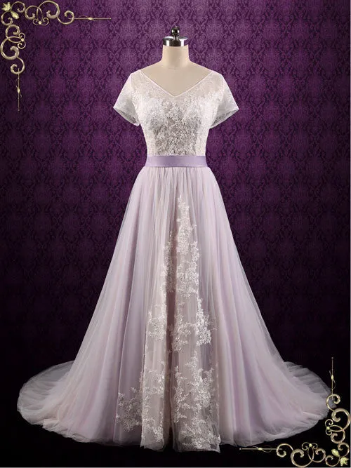 Purple Violet Lace Fairy Tale Wedding Wedding Dress HAYLEY