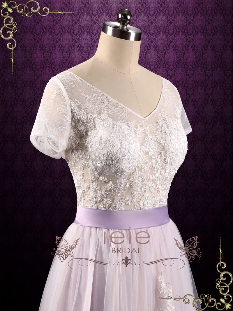 Purple Violet Lace Fairy Tale Wedding Wedding Dress HAYLEY