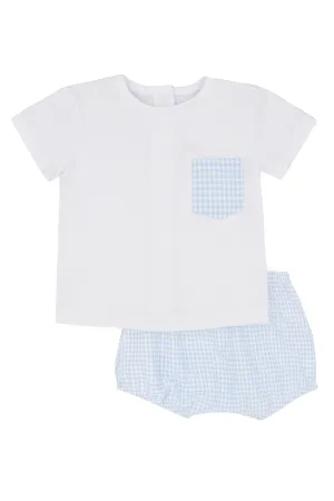 "Roscoe" Blue Gingham T-Shirt & Jam Pants