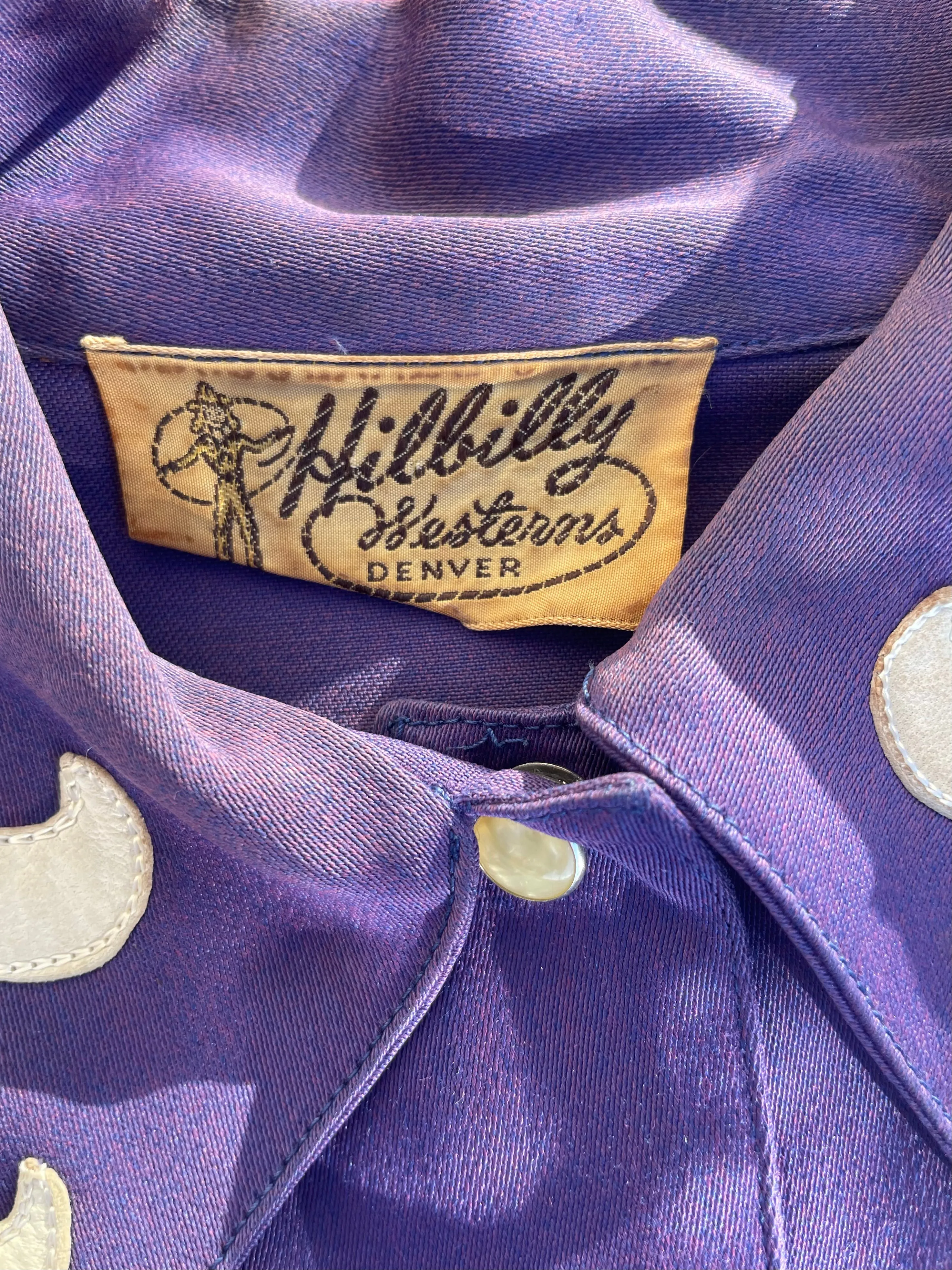 Rare 1950s Hilbilly Westerns Of Denver Vibrant Violet Gabardine Fringe Cowgirl Suit