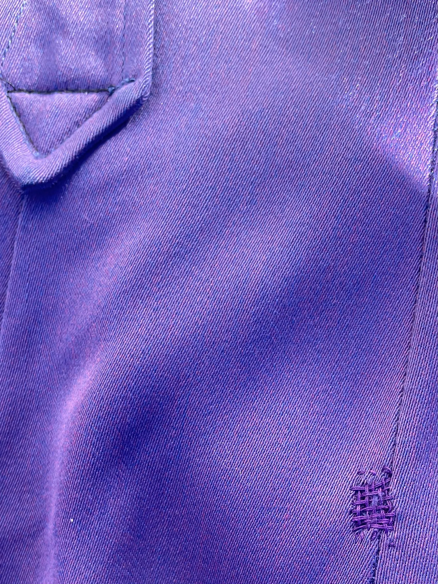 Rare 1950s Hilbilly Westerns Of Denver Vibrant Violet Gabardine Fringe Cowgirl Suit