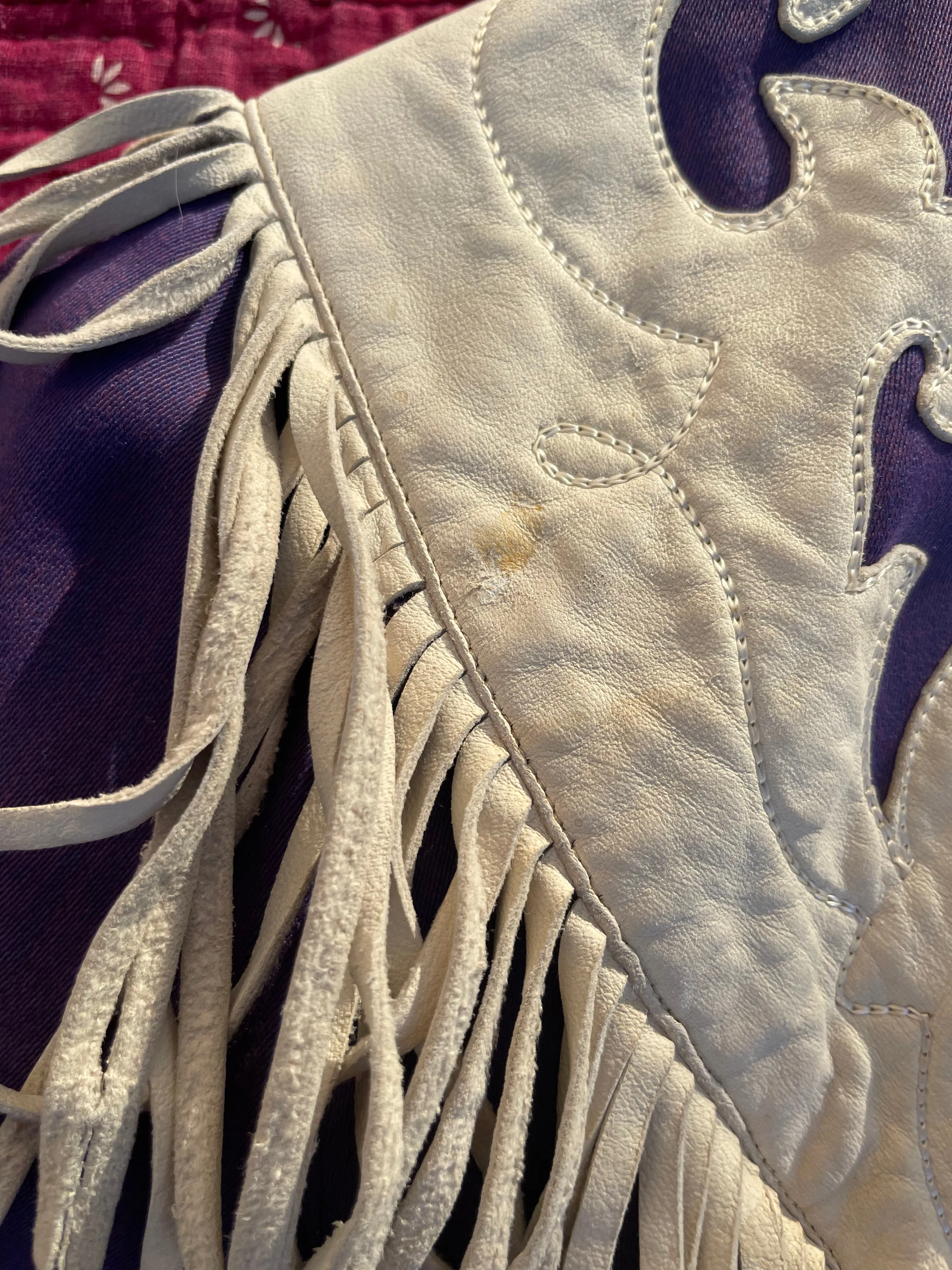 Rare 1950s Hilbilly Westerns Of Denver Vibrant Violet Gabardine Fringe Cowgirl Suit
