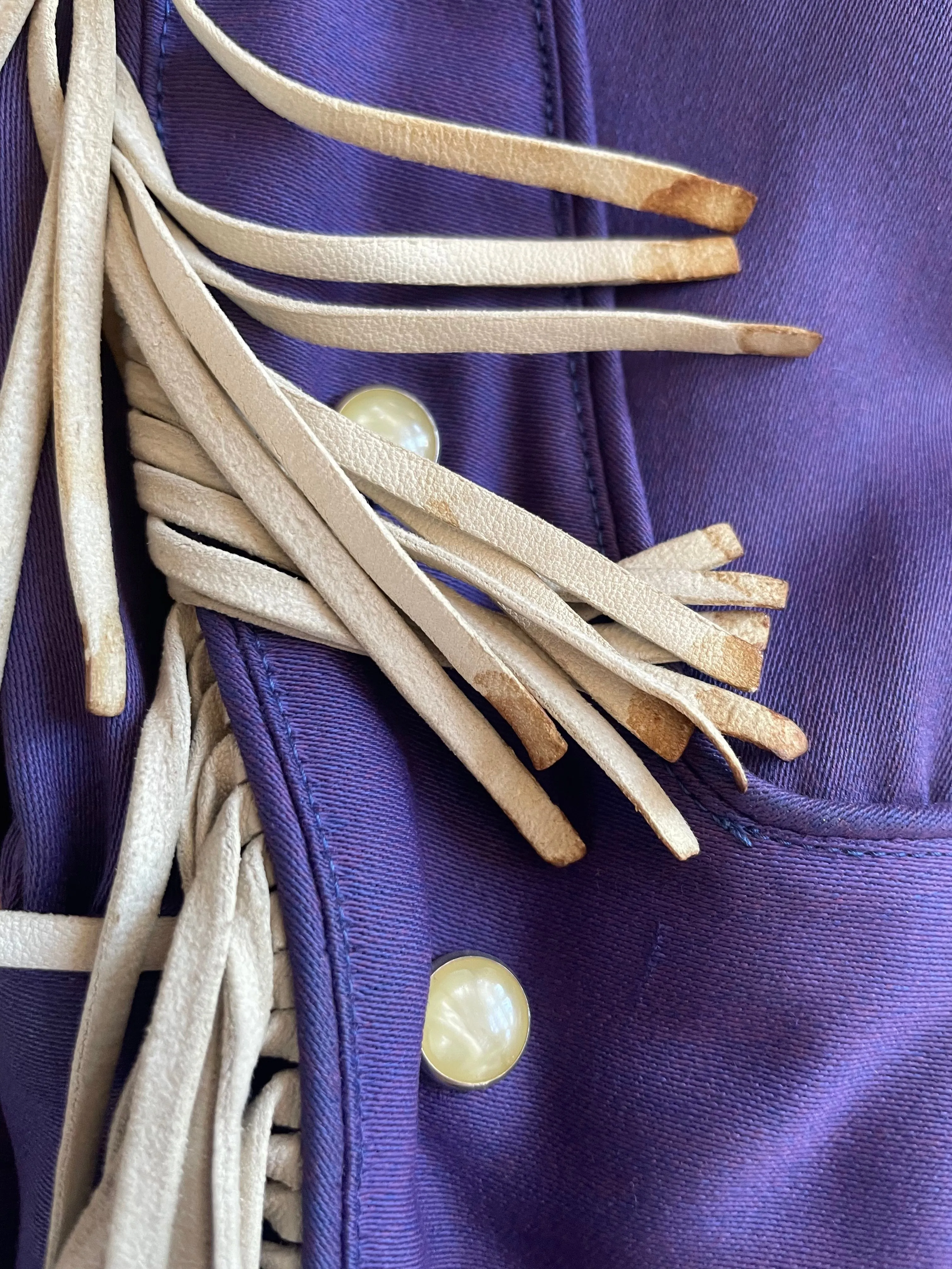 Rare 1950s Hilbilly Westerns Of Denver Vibrant Violet Gabardine Fringe Cowgirl Suit
