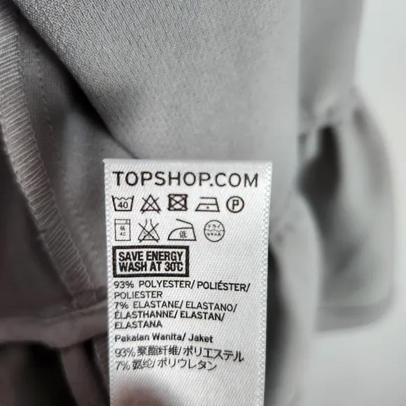 Rare EUC Topshop Gray Ruffle Crop Jacket Size 2 #0248