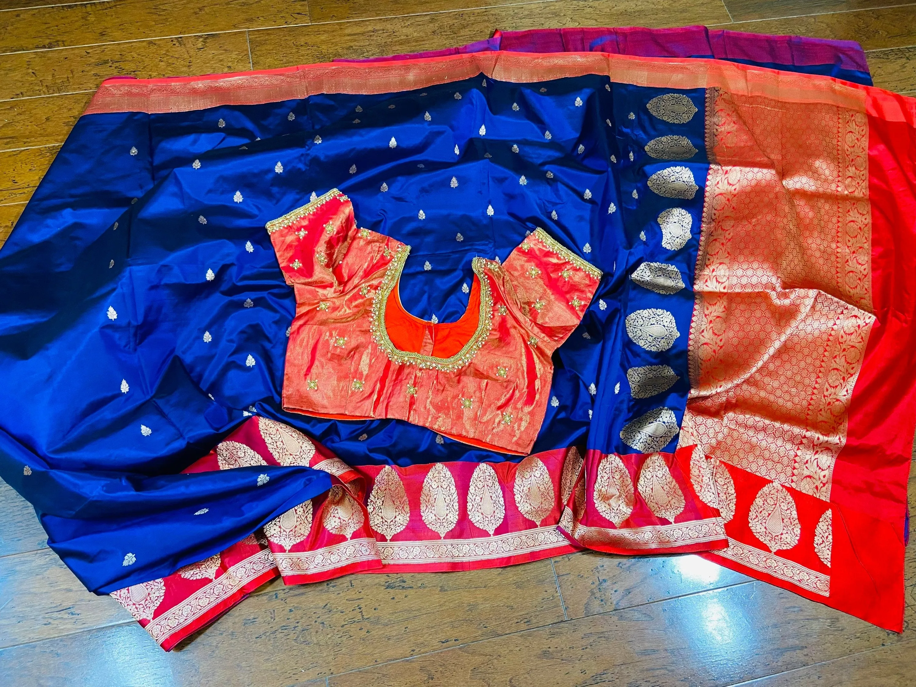 Raw mango saree inspired,Lyte weight blue saree South Indian Sarees,Pure Banaras Sarees,Saree Blouse, handloom saree,blue saree NIHIRA