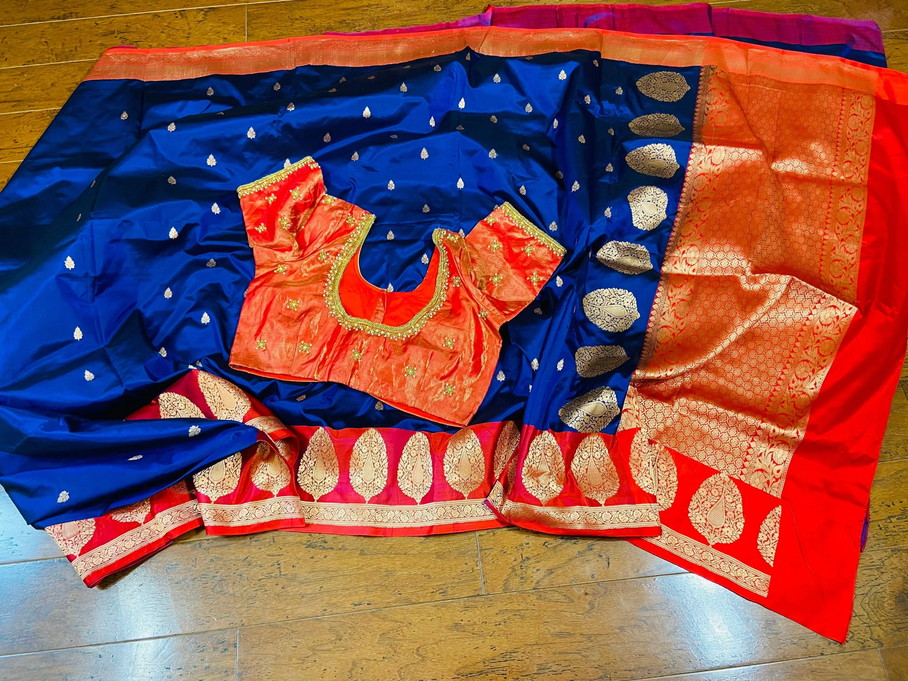 Raw mango saree inspired,Lyte weight blue saree South Indian Sarees,Pure Banaras Sarees,Saree Blouse, handloom saree,blue saree NIHIRA