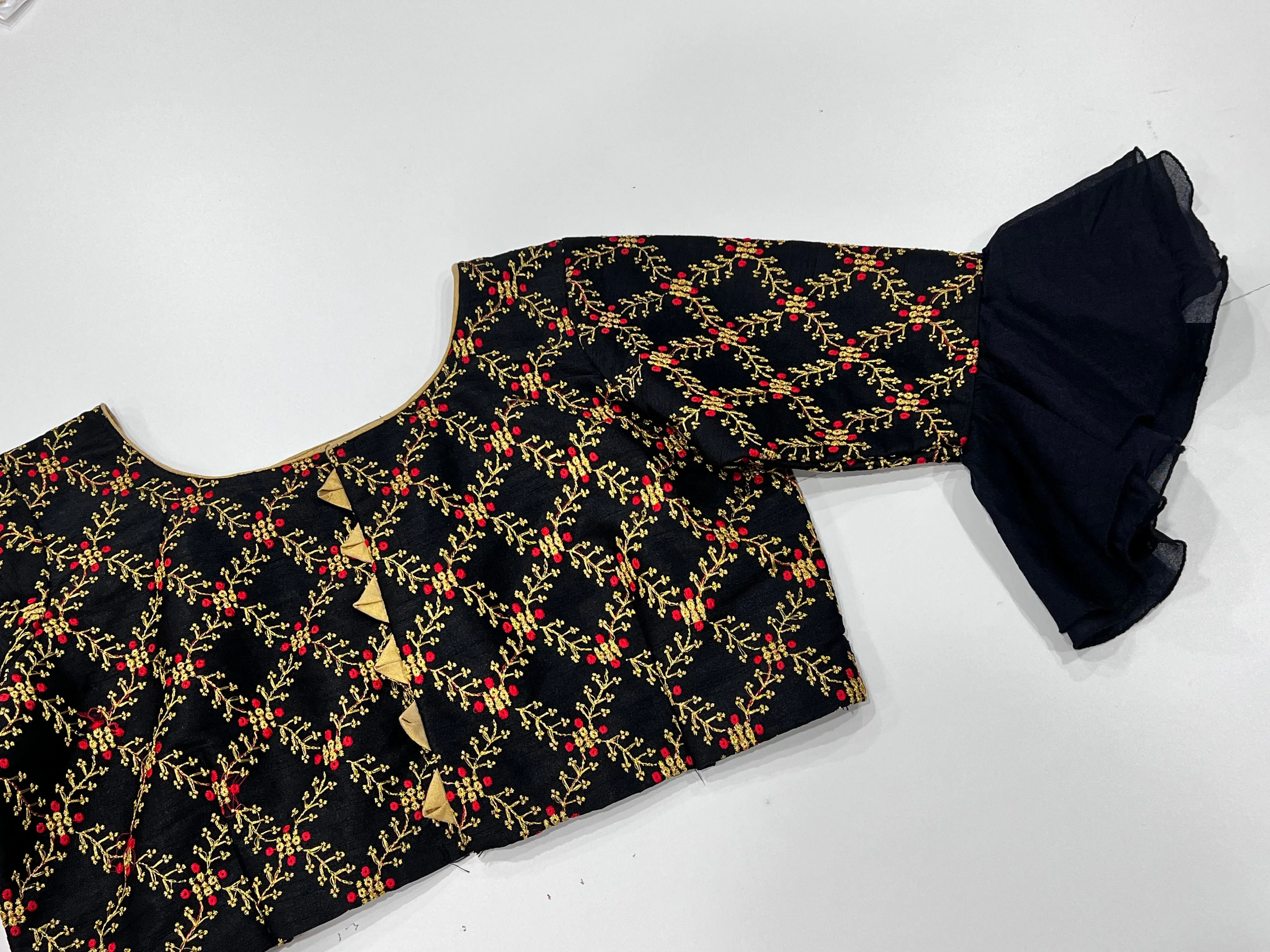 Raw silk Embroidery Blouse