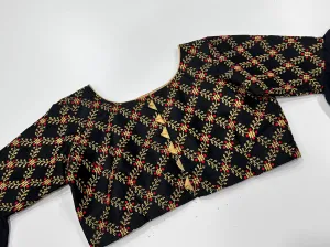 Raw silk Embroidery Blouse