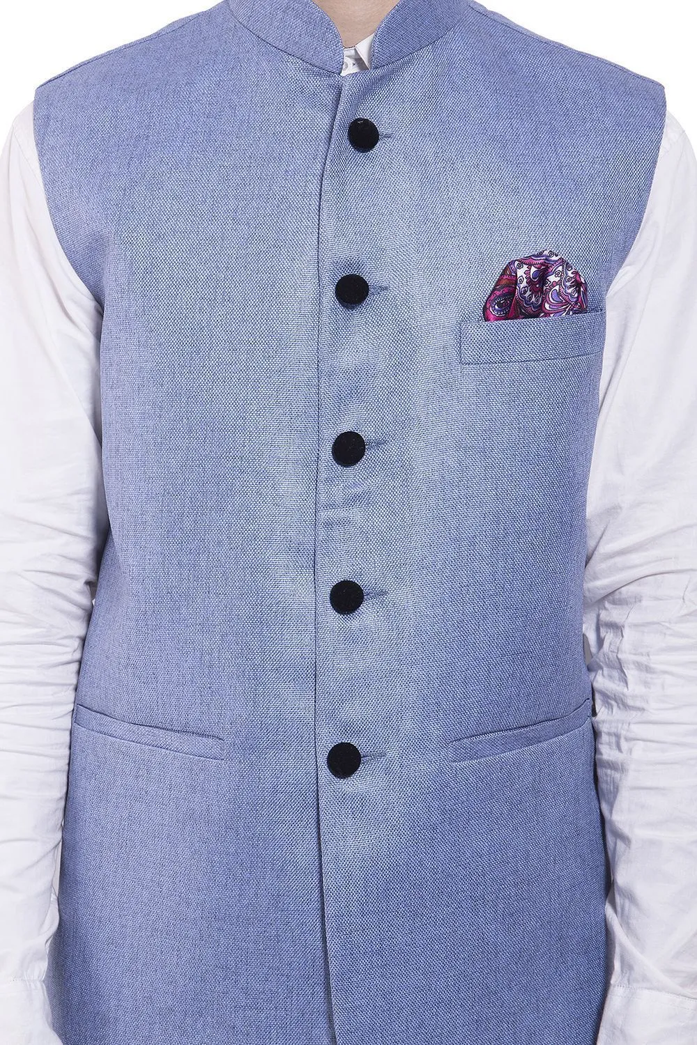 Rayon Blue Modi Nehru Jacket