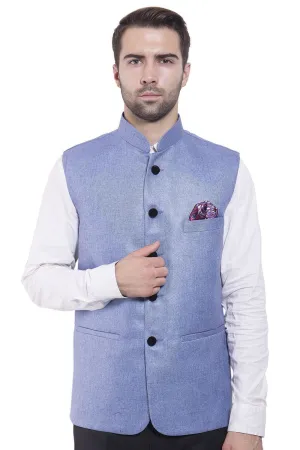 Rayon Blue Modi Nehru Jacket