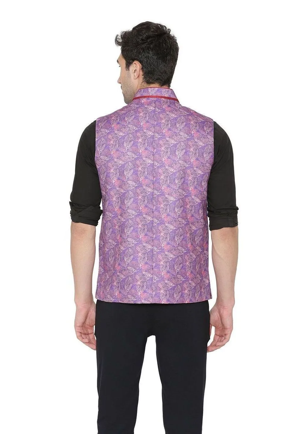 Rayon Fabric Purple Modi Nehru Jacket