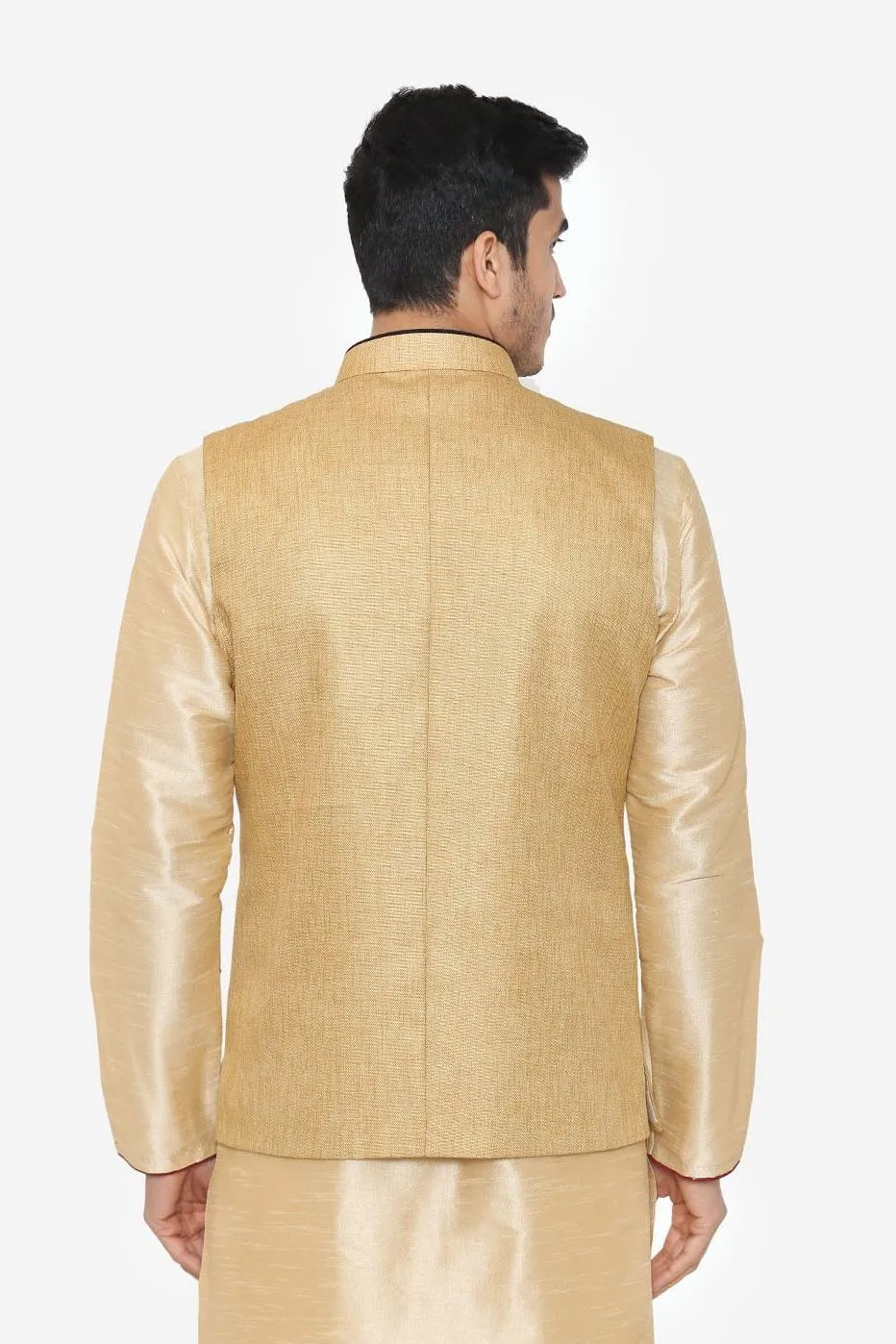 Rayon Gold Nehru Modi Jacket