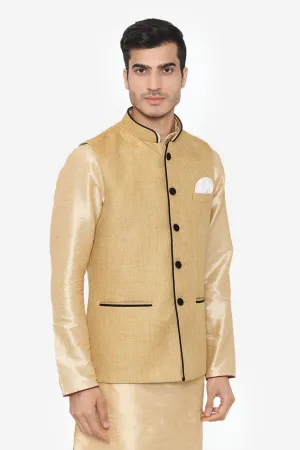 Rayon Gold Nehru Modi Jacket