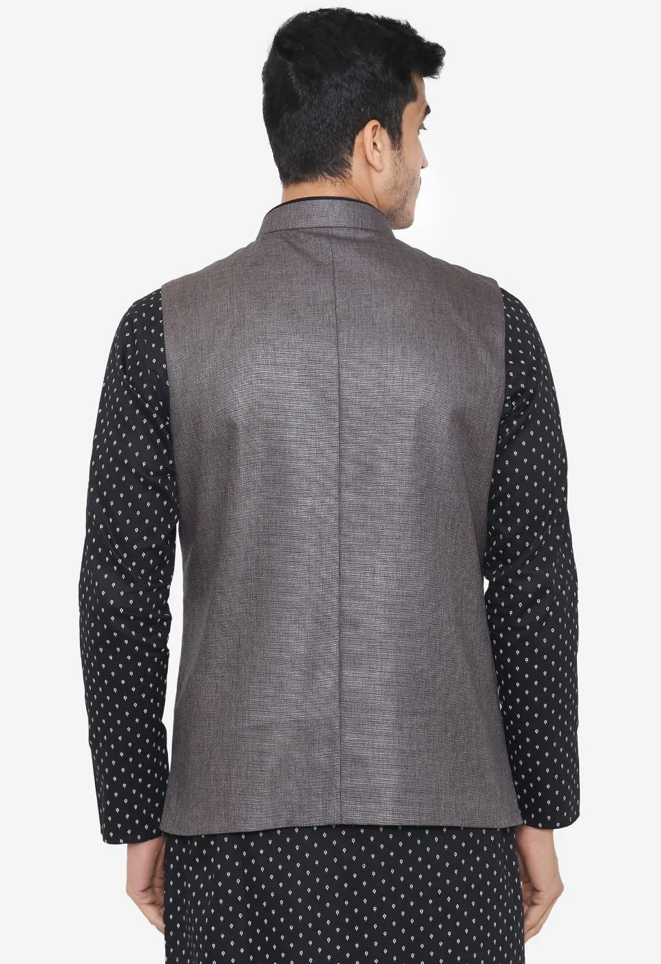 Rayon Grey Nehru Modi Jacket