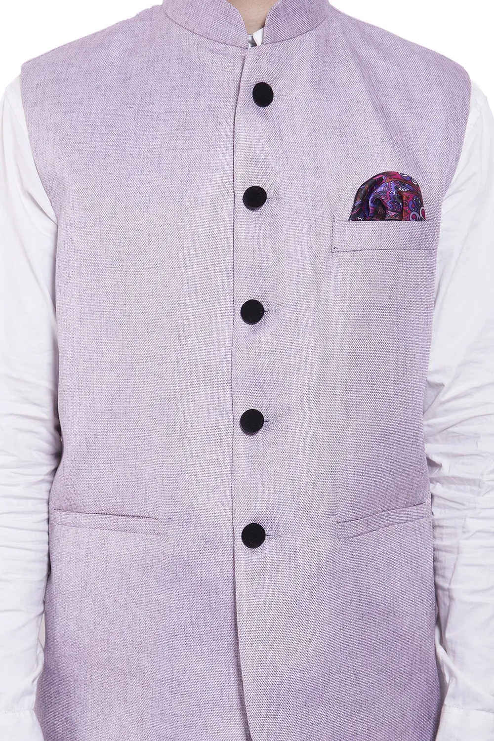 Rayon Purple Modi Nehru Jacket