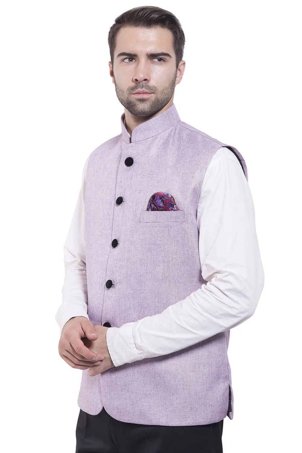 Rayon Purple Modi Nehru Jacket