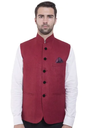 Rayon Red Modi Nehru Jacket
