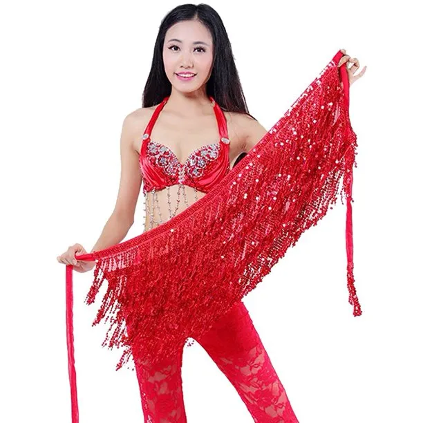 Red Sequin Wrap Around Skirt