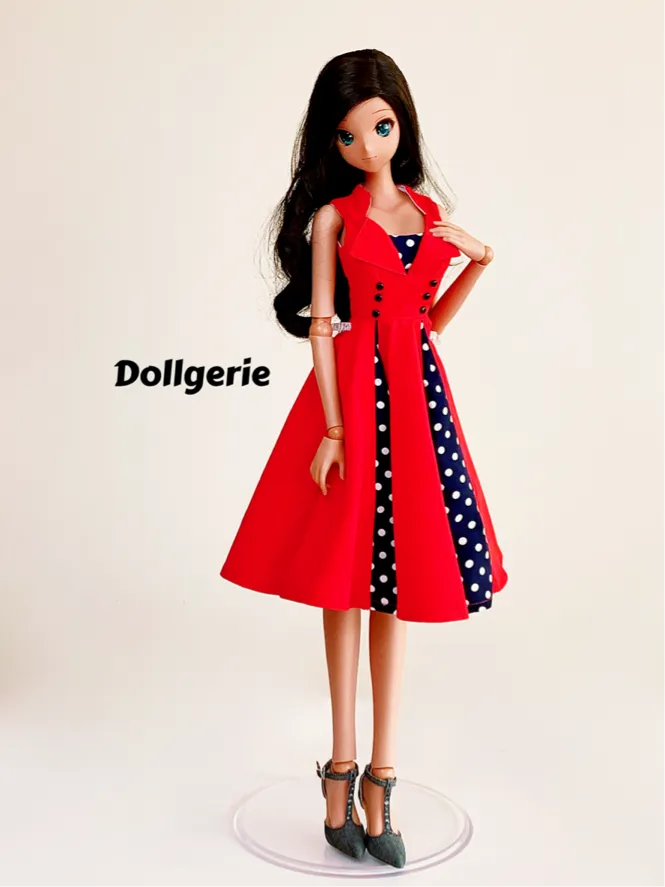 Red SSS (Swing Skater Sleeveless) Dress, for SmartDoll / DD