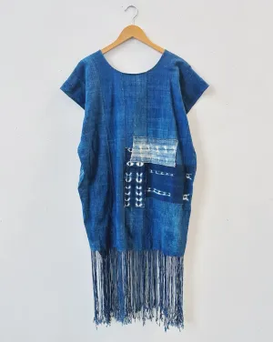 Reversible Patched Indigo Dress