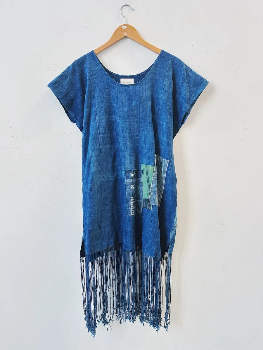 Reversible Patched Indigo Dress