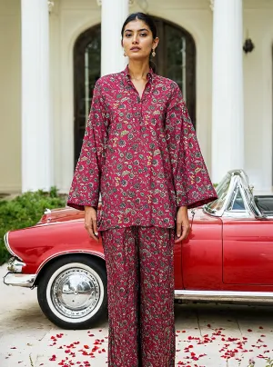 Rich Maroon Khaddar Suit (Unstitched)